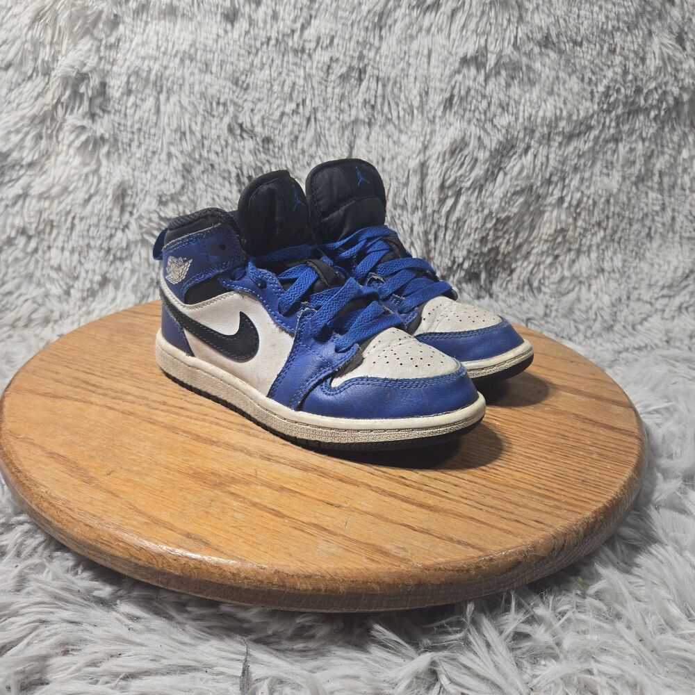 Nike Air Jordan 1 Retro Kids Blue Black White High Top Sneaker Size 12.5C Retro
